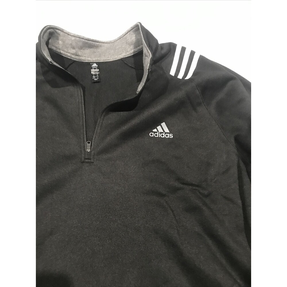Adidas Golf Men's 1/4 Zip Pullover Fleece Mock Neck Jacket Black Sweatshirt XL